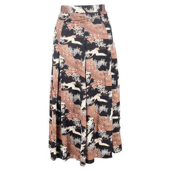 Co Printed Midi Skirt in Multicolor Silk